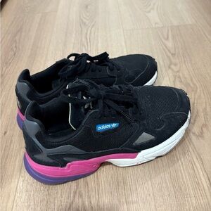 Adidas women Falcon Black purple and pink